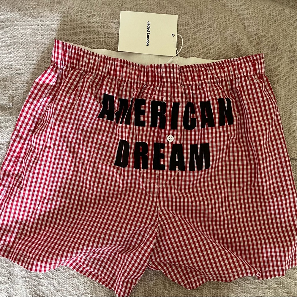 Red Gingham Printed Boxers Unisex SOLD